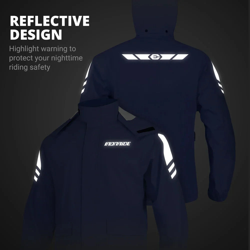 Drune | Wasserdichte Motorrad-Regenjacke ergonomisch - Unisex winddicht