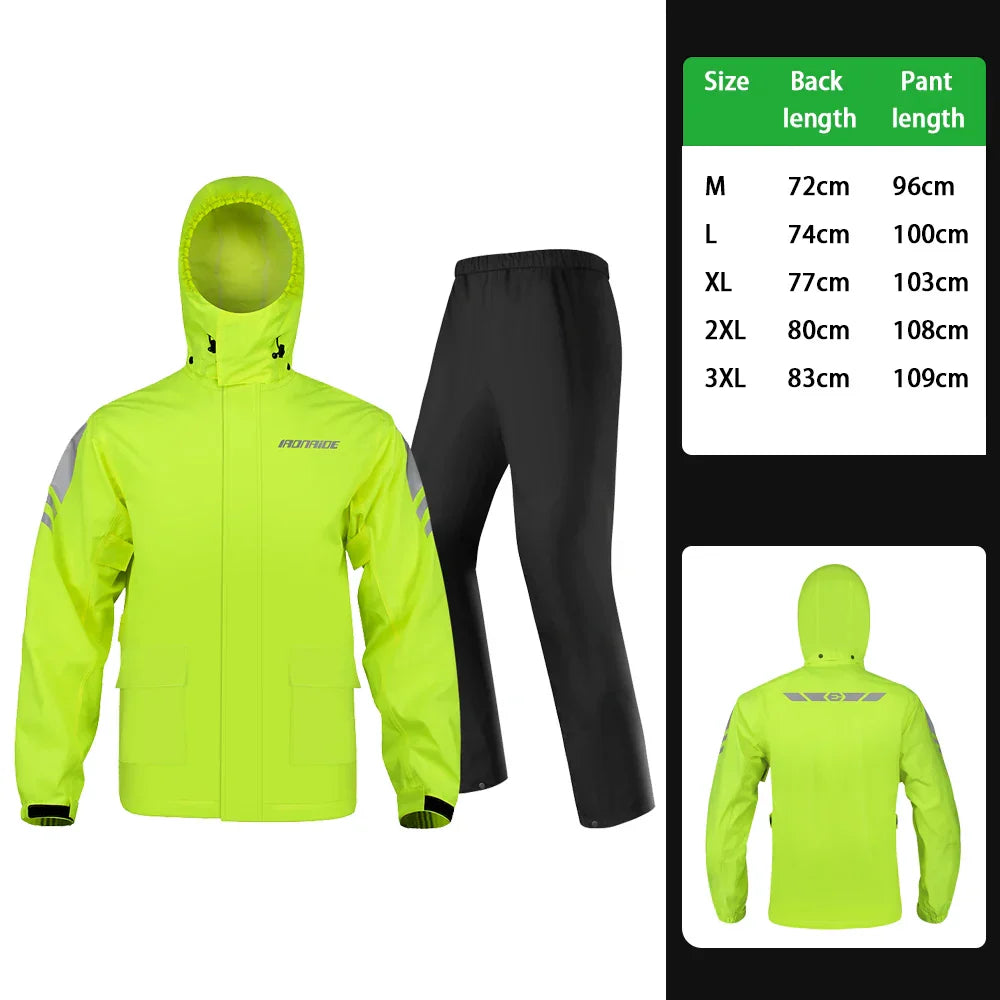 Drune | Wasserdichte Motorrad-Regenjacke ergonomisch - Unisex winddicht
