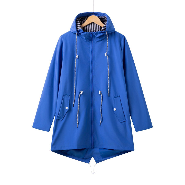 Drune | Damen Lange Wasserdichte Jacke mit Kapuze