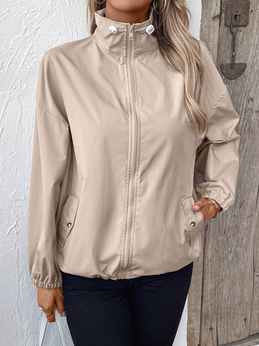 Drune | Damen Wasserdichte Regenjacke mit Reißverschluss und Hohem Kragen