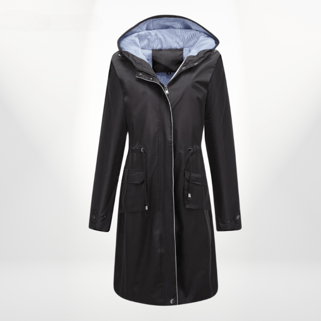 Drune | Wasserdichter Over Knee Regen Trenchcoat