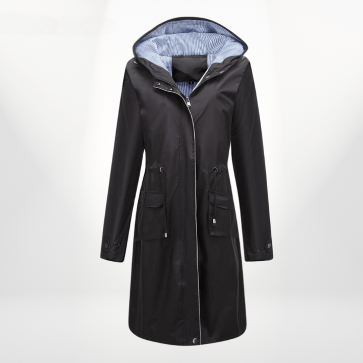 Drune | Wasserdichter Over Knee Regen Trenchcoat