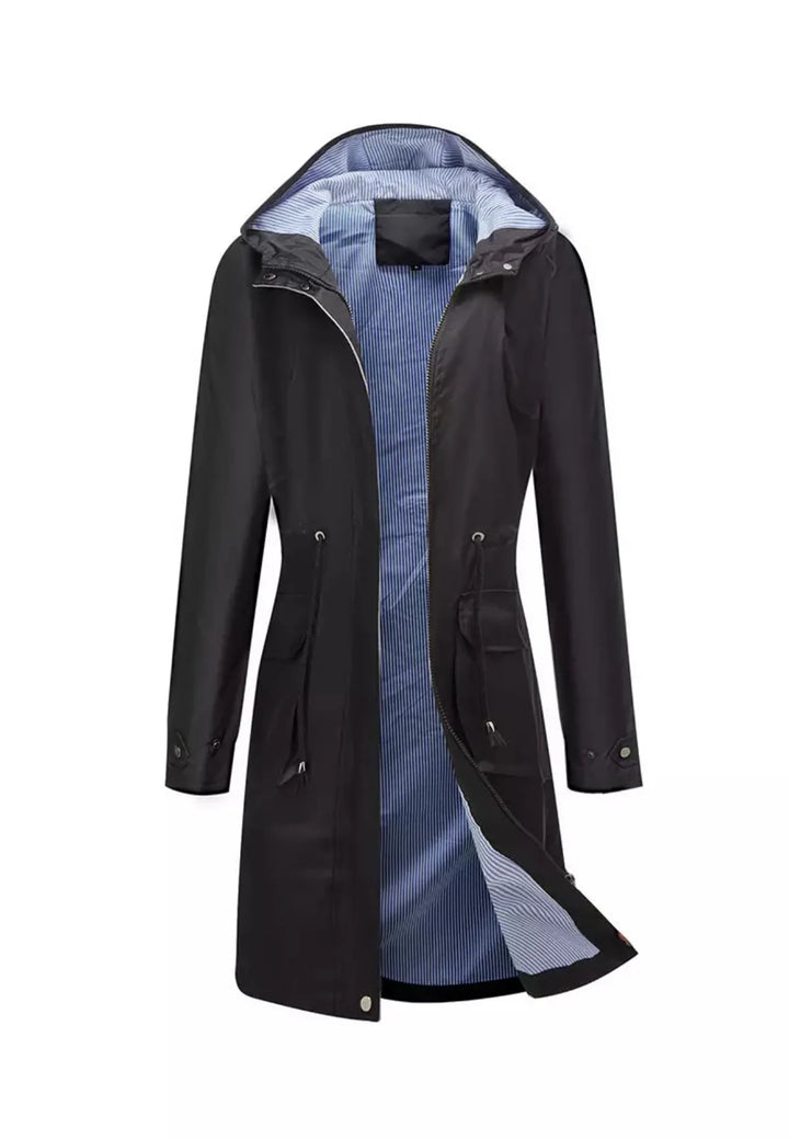 Drune | Wasserdichter Over Knee Regen Trenchcoat