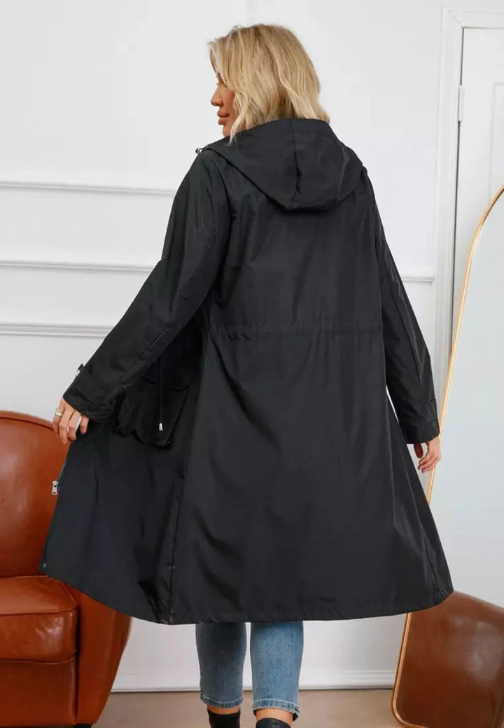 Drune | Wasserdichter Over Knee Regen Trenchcoat