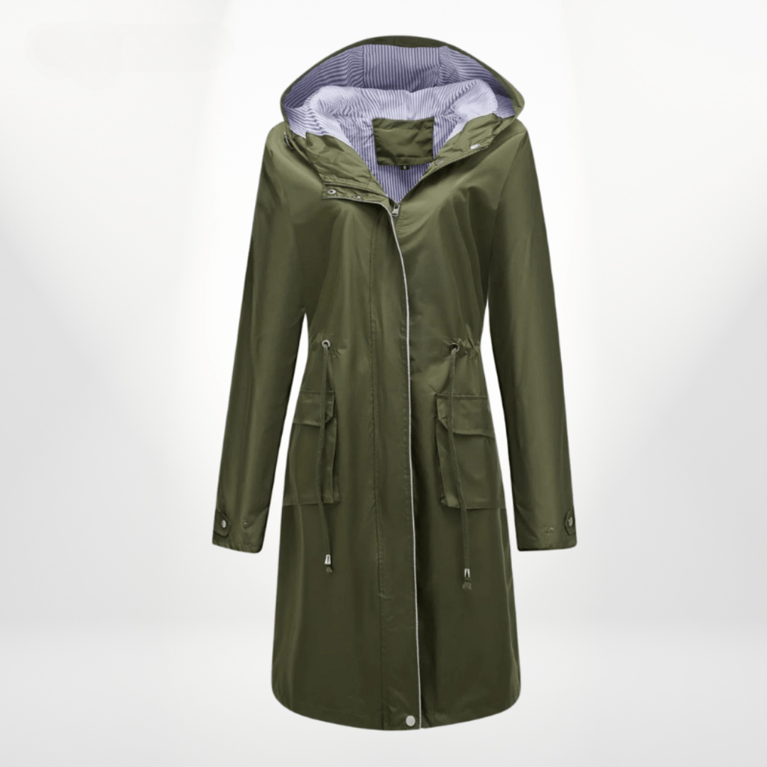 Drune | Wasserdichter Over Knee Regen Trenchcoat