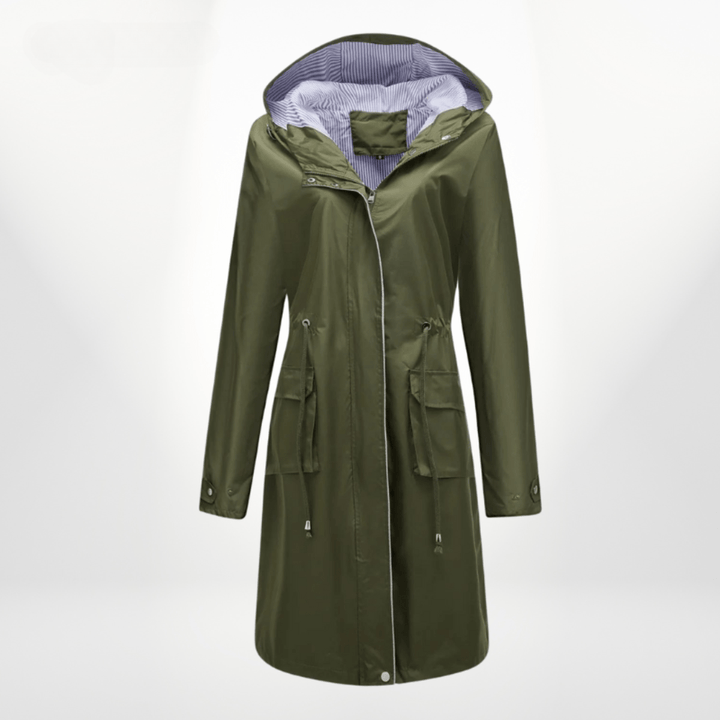 Drune | Wasserdichter Over Knee Regen Trenchcoat