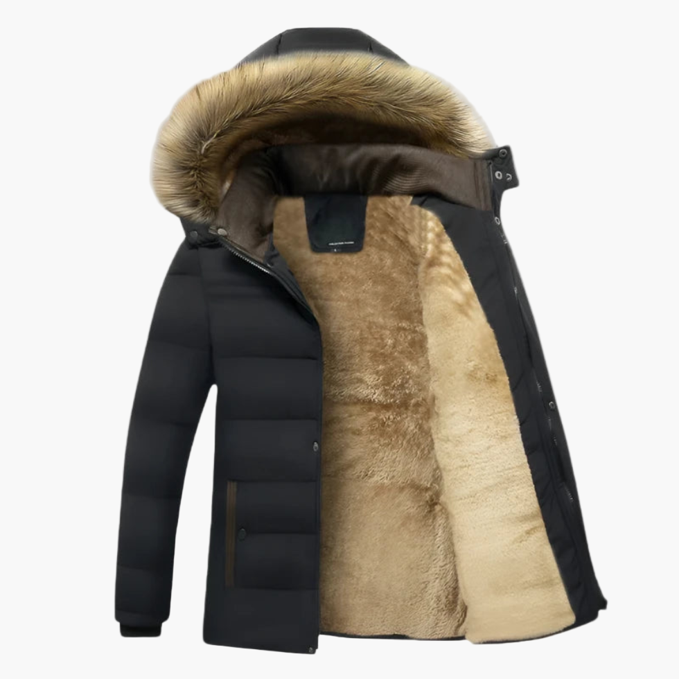 Drune | Winterparka mit Kapuze und Kunstfell - Warm gefütterte Outdoorjacke für kalte Tage