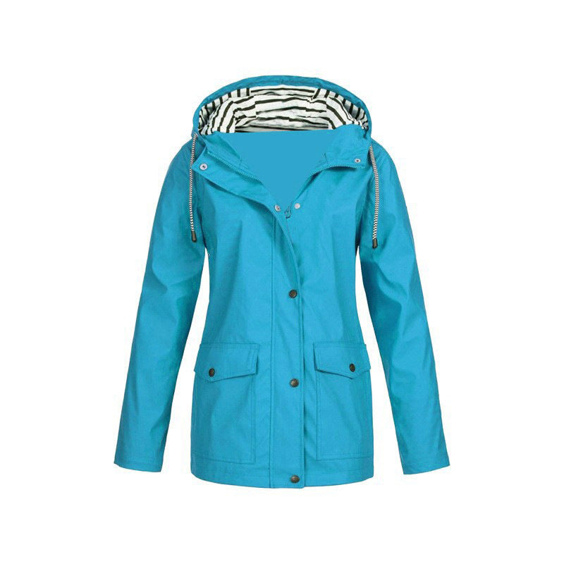 Drune | Regenjacke - Mid-Length Design mit verstellbarem Kapuze für Damen