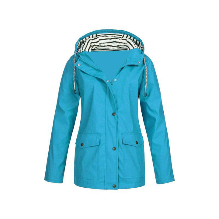 Drune | Regenjacke - Mid-Length Design mit verstellbarem Kapuze für Damen