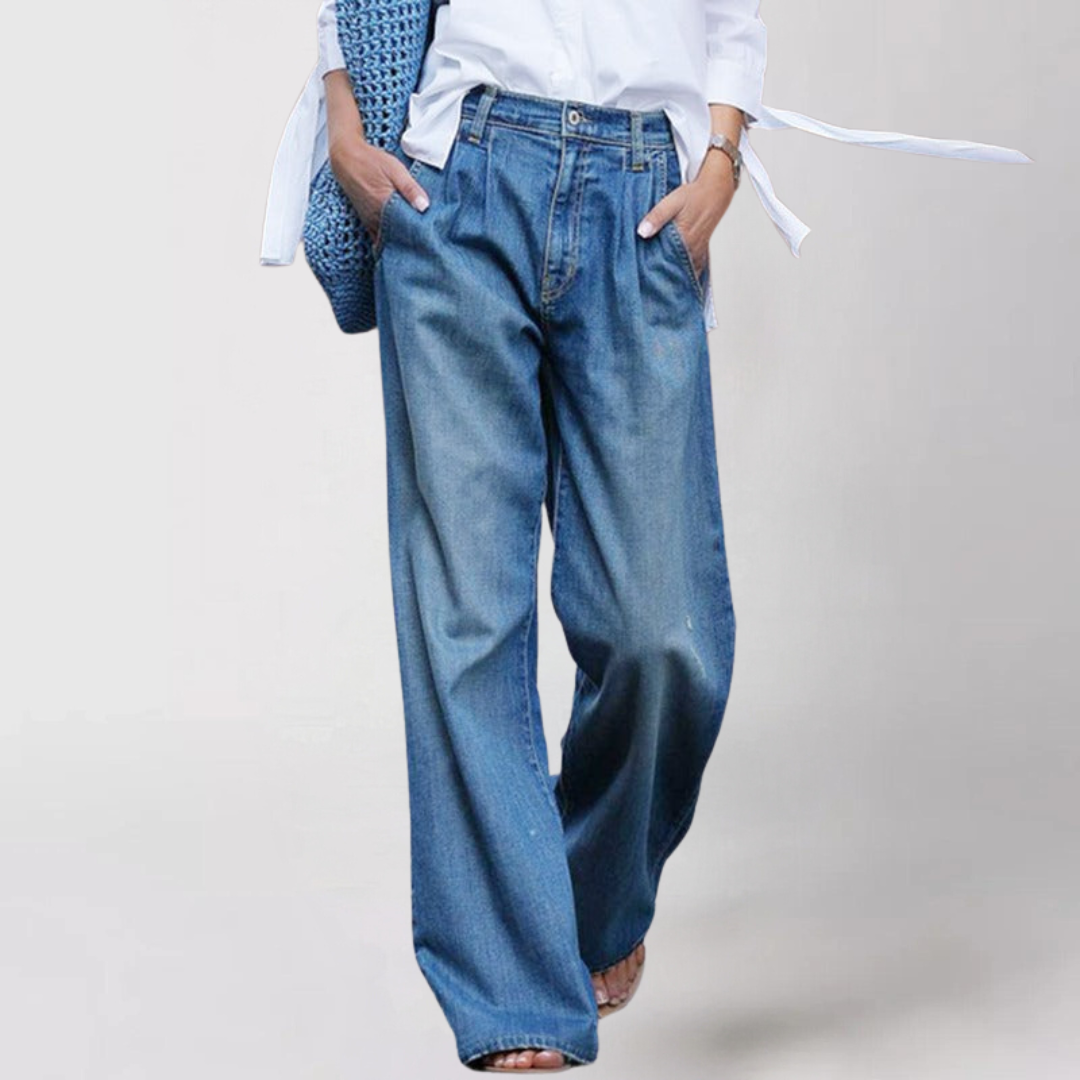 Drune | Jeans Damen Jeans mit hoher Taille und loser Passform aus Denim
