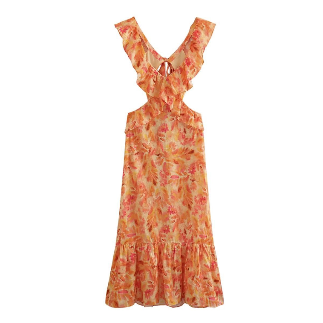 Drune | Bedrucktes Kleid mit Rüschen