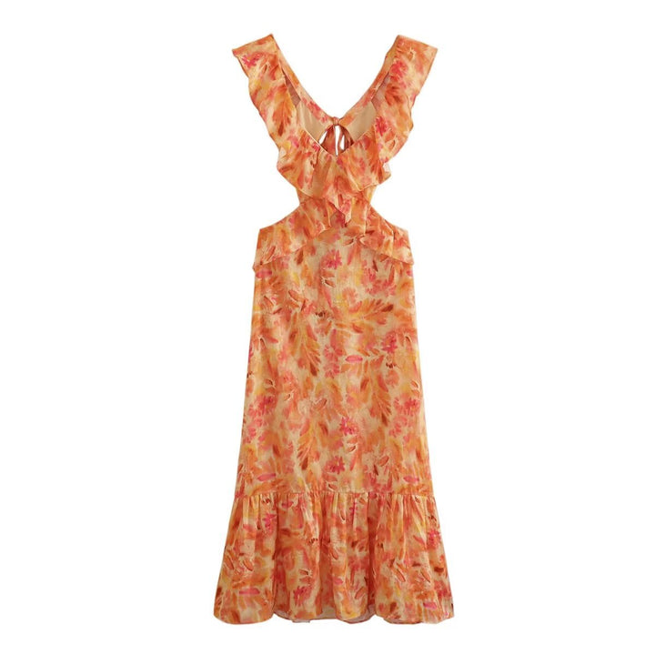 Drune | Bedrucktes Kleid mit Rüschen