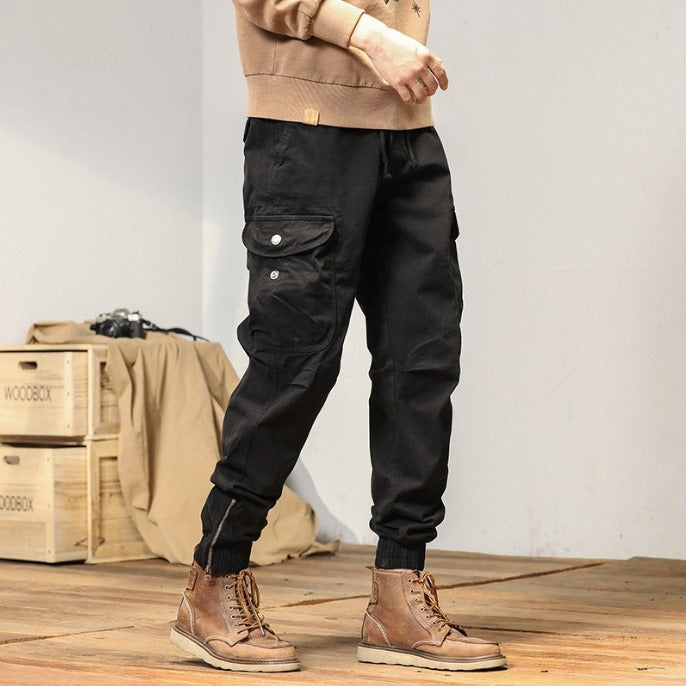 Drune | Cargohose mit Bündchen - Bequeme Jogger mit Seitentaschen im Urban-Style