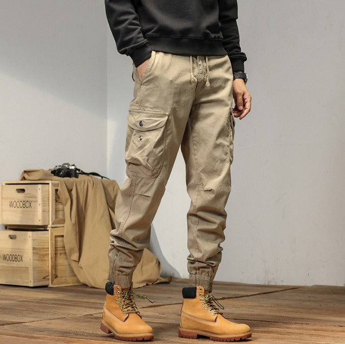 Drune | Cargohose mit Bündchen - Bequeme Jogger mit Seitentaschen im Urban-Style