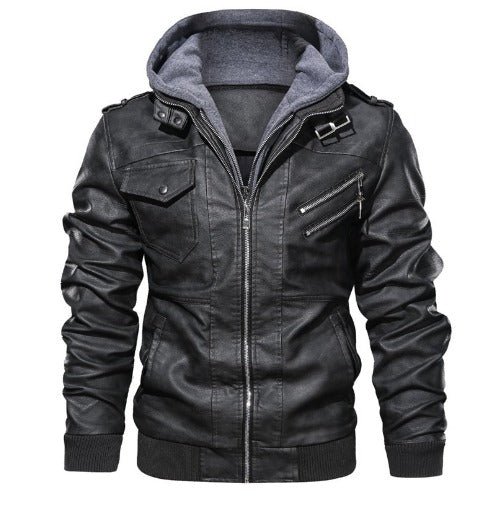 Drune | Stylische Winterjacke Aus Hochwertigem Leder Mit Kapuze