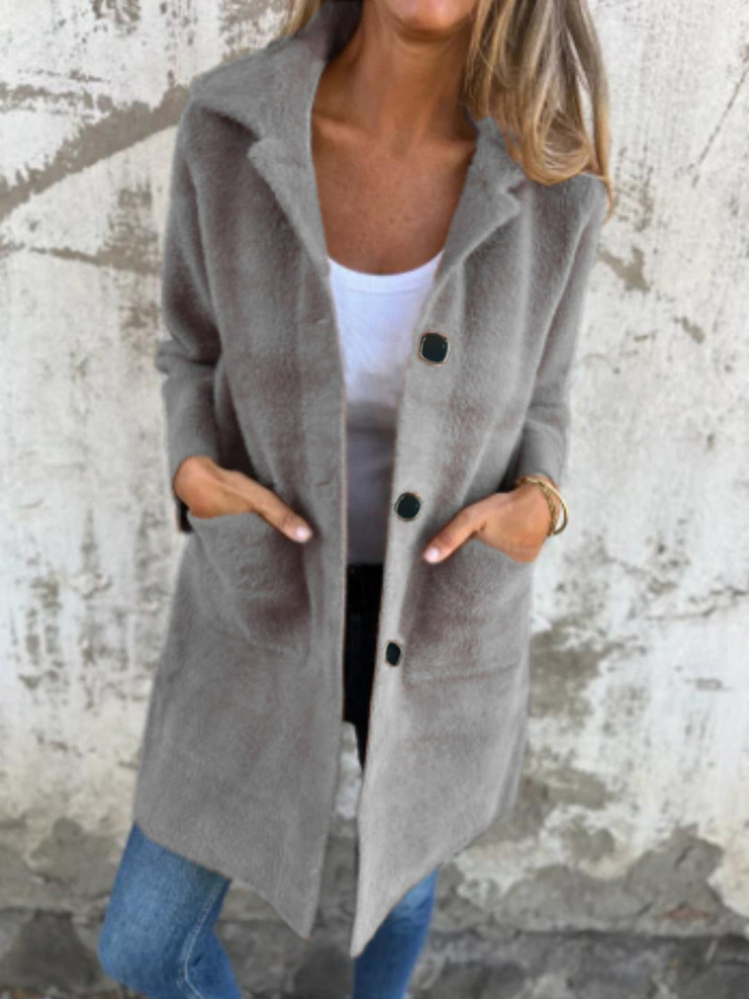 Drune | Lange Jacke mit Knöpfen