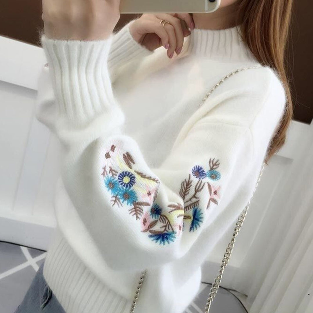 Drune | Strickpullover mit floraler Stickerei