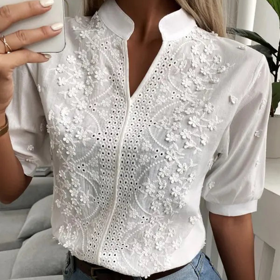 Drune | Klassische Weiße Bluse für Damen