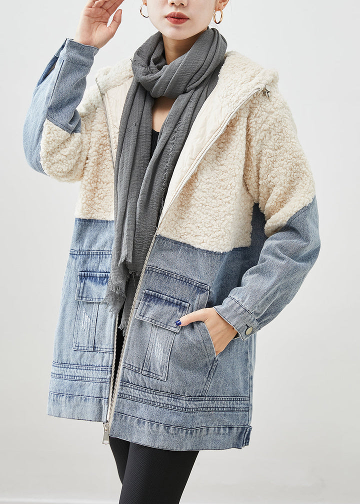 Drune | Patchwork Wolle Feine Baumwolle Gefüllte Puffers Jacken Kapuzen Winter