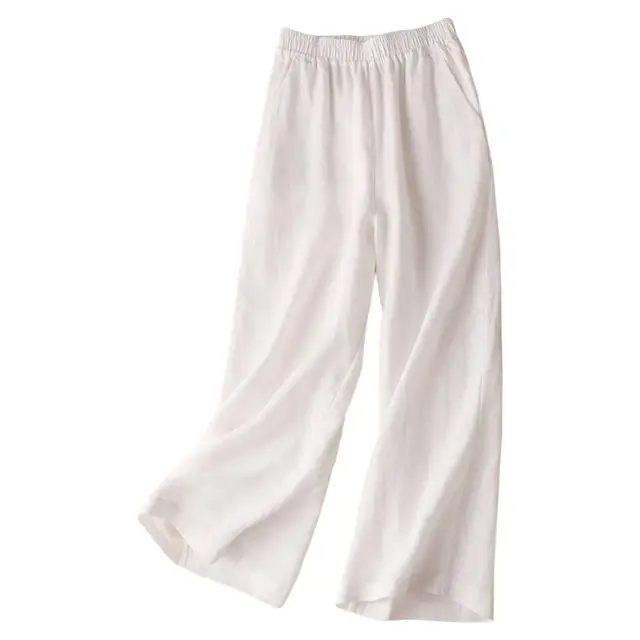 Drune | Breite Leinen Baumwollhose