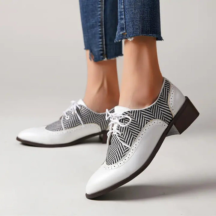 Drune | Gestreifte Schnürschuhe Aus Leder Für Damen