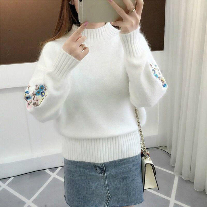 Drune | Strickpullover mit floraler Stickerei