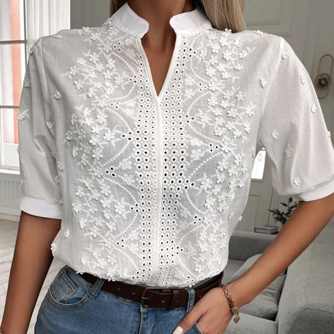 Drune | Klassische Weiße Bluse für Damen