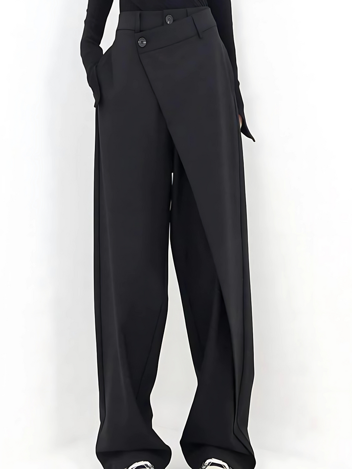 Drune | Weite Beinform Hosen Damen, Asymmetrischer Schnitt - Lässig Elegant