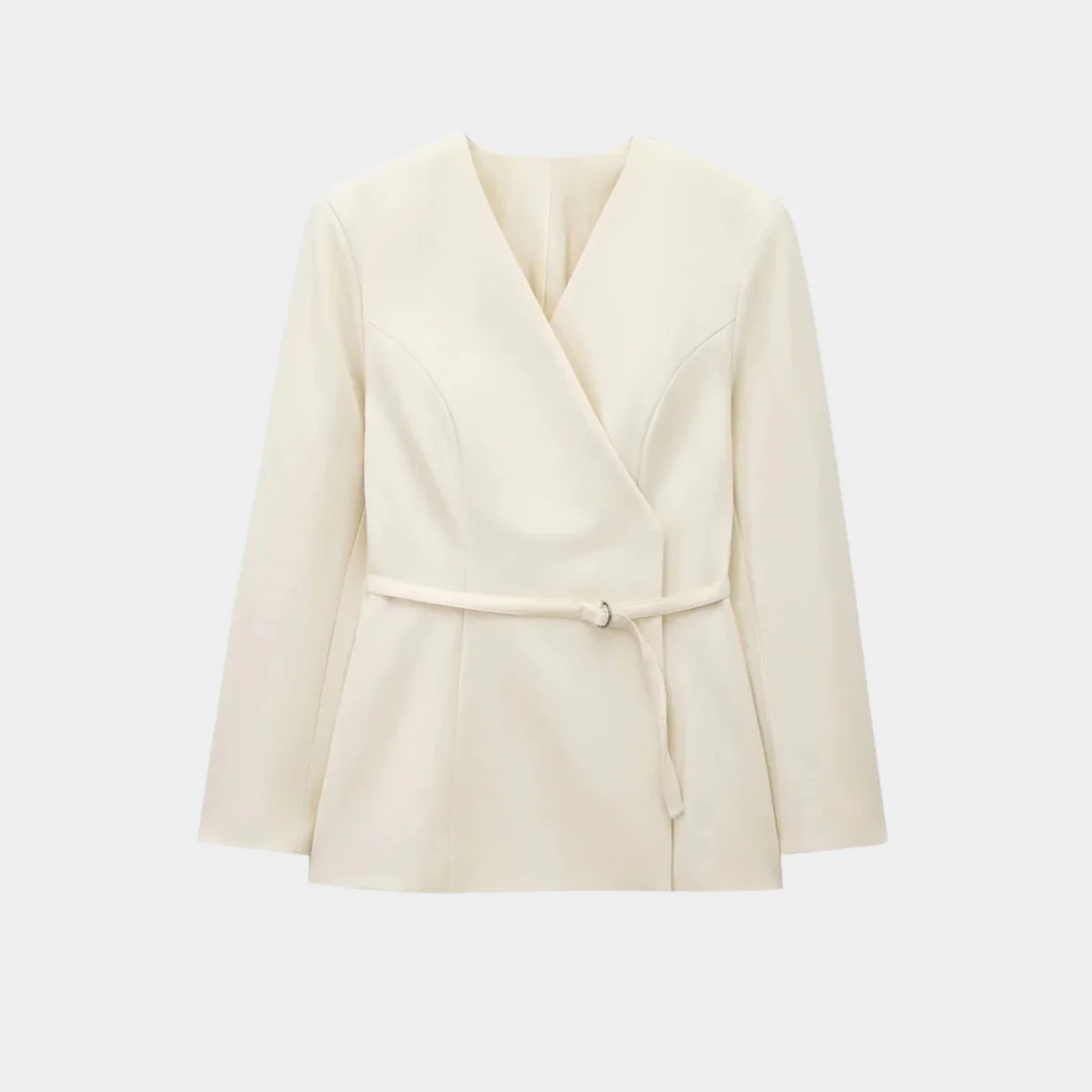 Drune | Damen Wickelblazerjacke mit Gürtel und Taillierter Passform