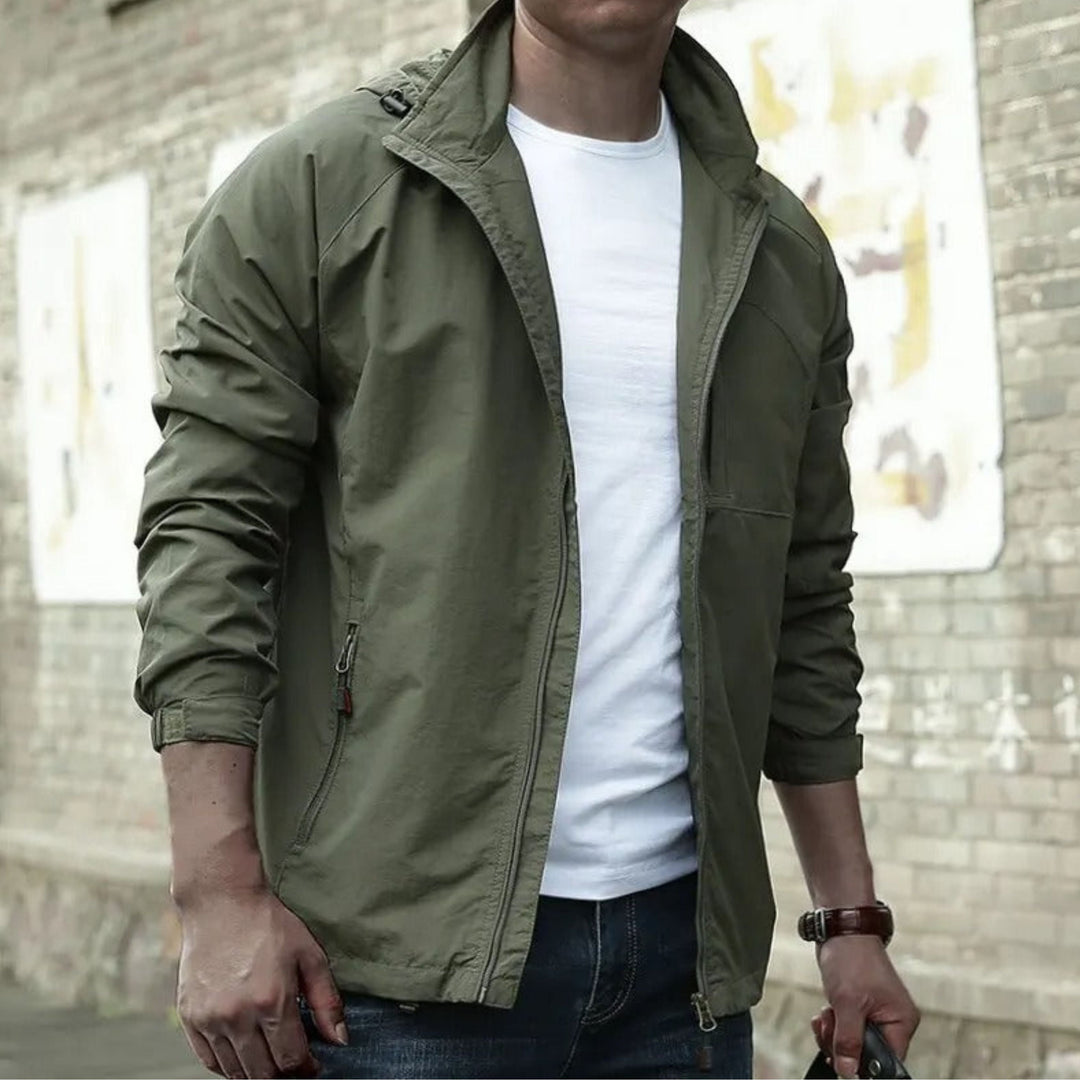 Drune | Jacke mit Kapuze Reißverschluss Leichte Jacke