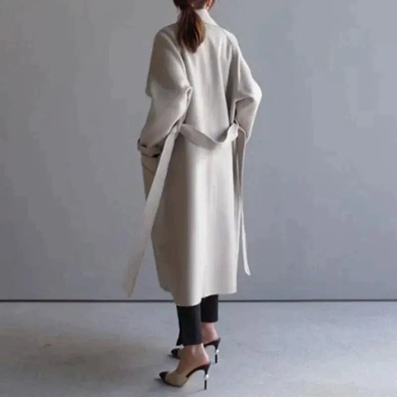 Drune | Luré Langer Wollmantel für Damen