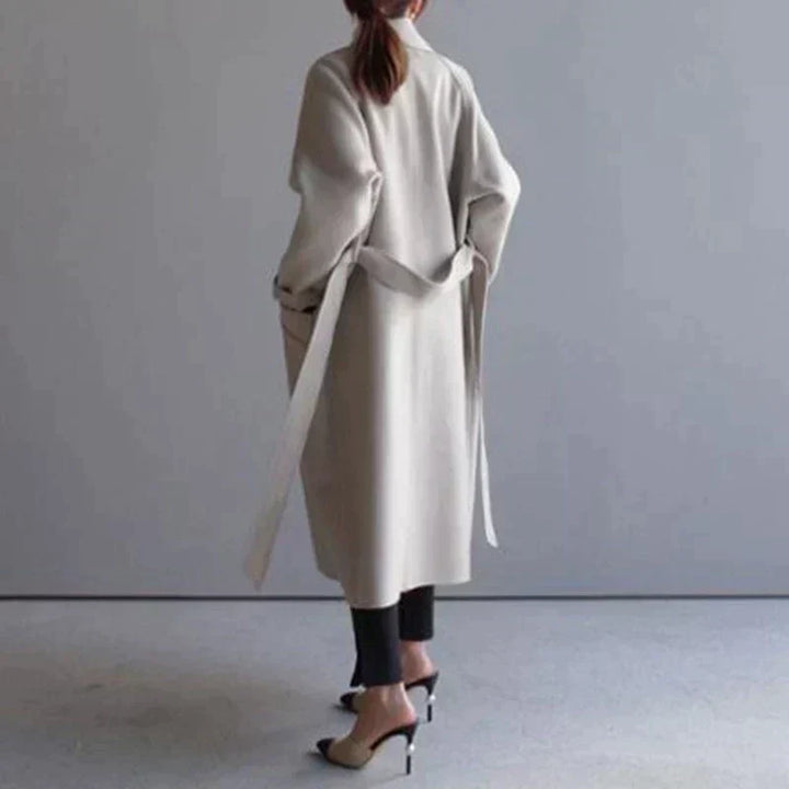Drune | oversized Drune | Mantel mit Gürtel und schmalem Kragen