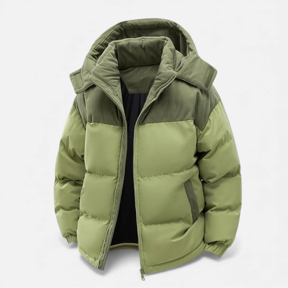 Drune | Winterjacke für Herren, Fleece-Futter, abnehmbarer Kapuze - Isoliert