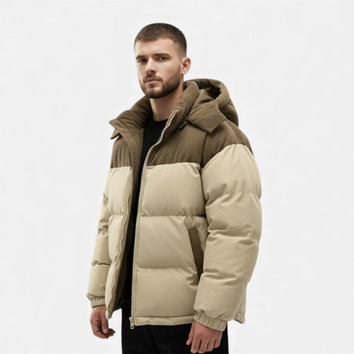 Drune | Winterjacke für Herren, Fleece-Futter, abnehmbarer Kapuze - Isoliert