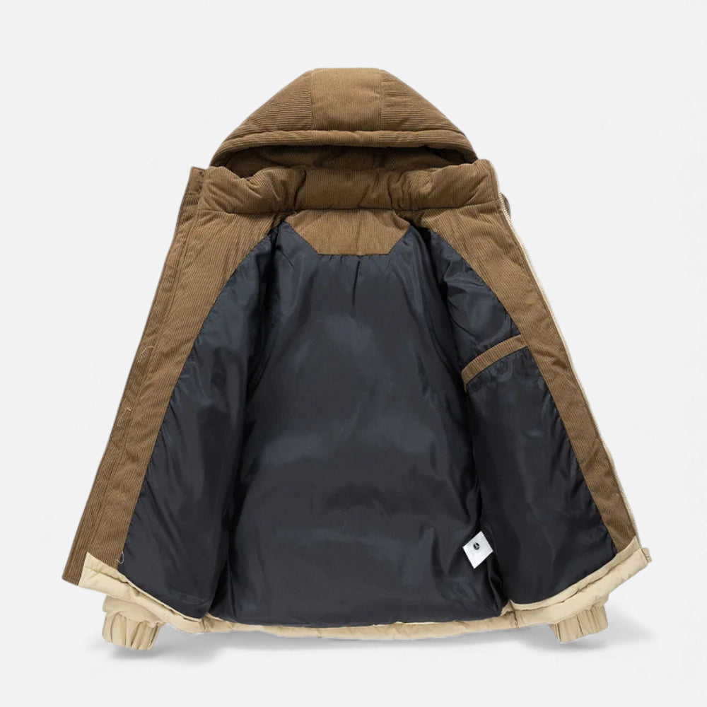 Drune | Winterjacke für Herren, Fleece-Futter, abnehmbarer Kapuze - Isoliert