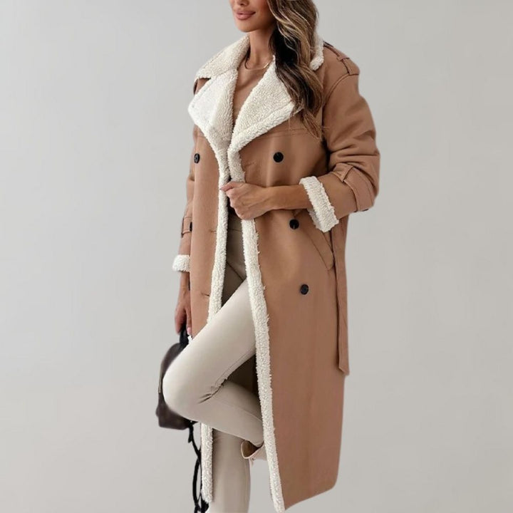 Drune | Doppelreiher Gürtel Lange Jacke Winterjacken Damen