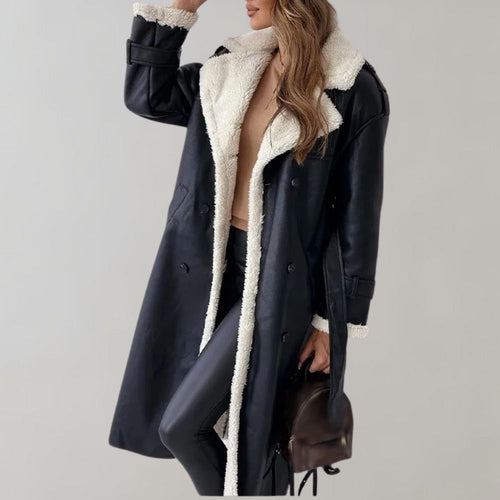 Drune | Doppelreiher Gürtel Lange Jacke Winterjacken Damen