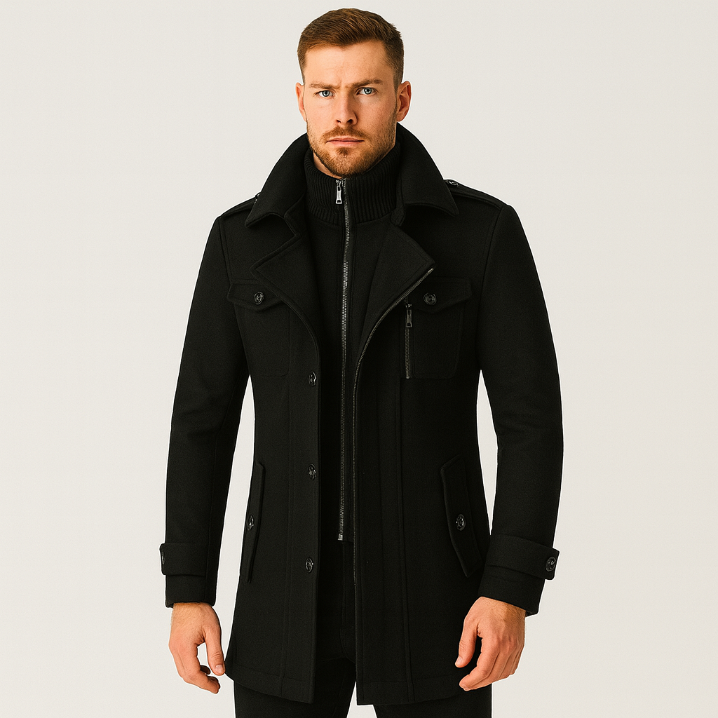 Drune | Kurz Reißverschluss Wolljacke