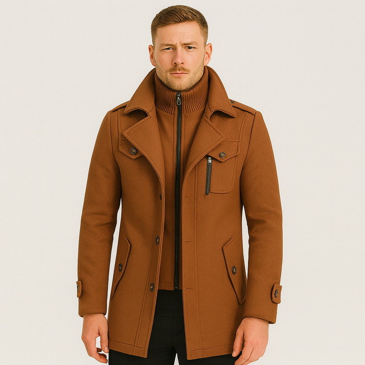 Drune | Kurz Reißverschluss Wolljacke