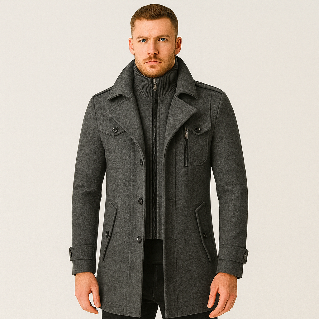Drune | Kurz Reißverschluss Wolljacke