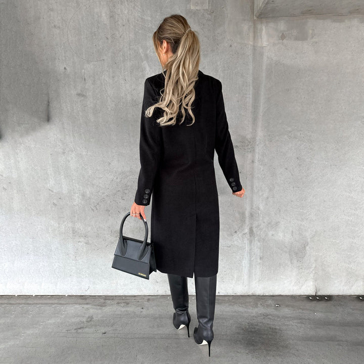 Drune | Lang Knöpfe Wollmantel Damenjacke