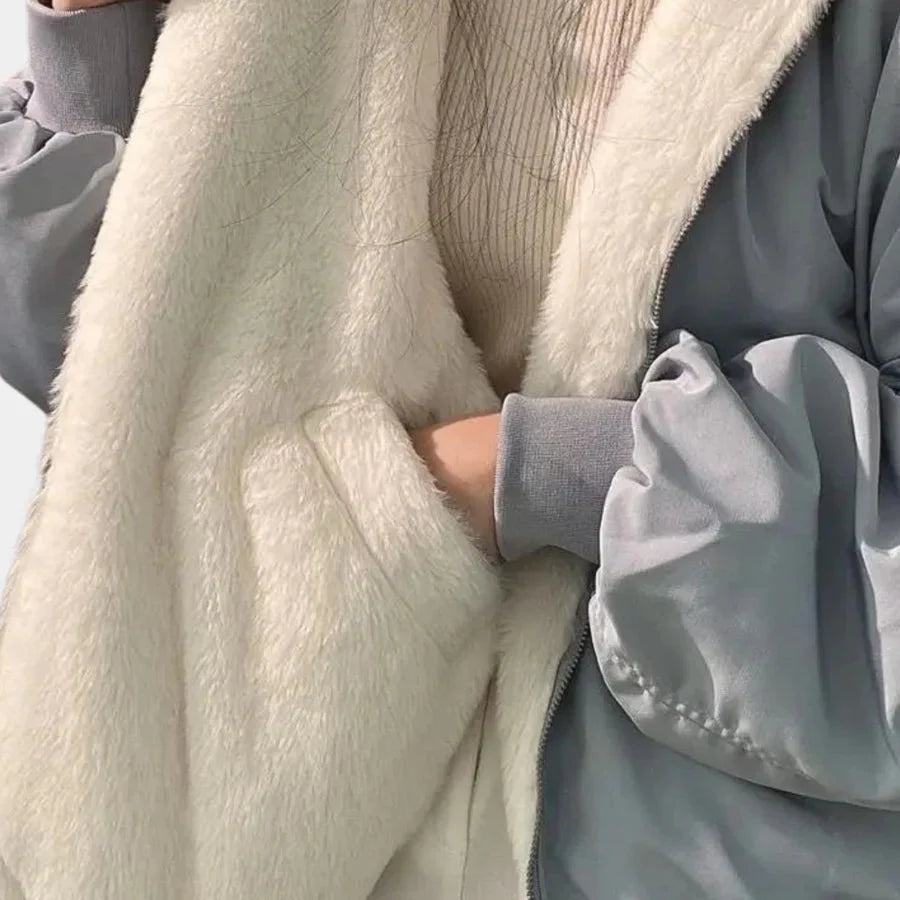 Drune | Kapuze Pelzgefüttert Extra Große Jacke Winterjacken und Mäntel für Damen