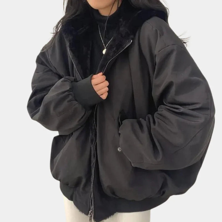 Drune | Kapuze Pelzgefüttert Extra Große Jacke Winterjacken und Mäntel für Damen