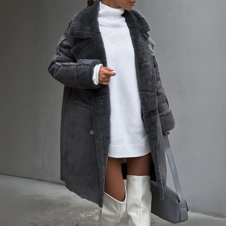 Drune | Wintermantel Damen Warm aus Faux Shearling