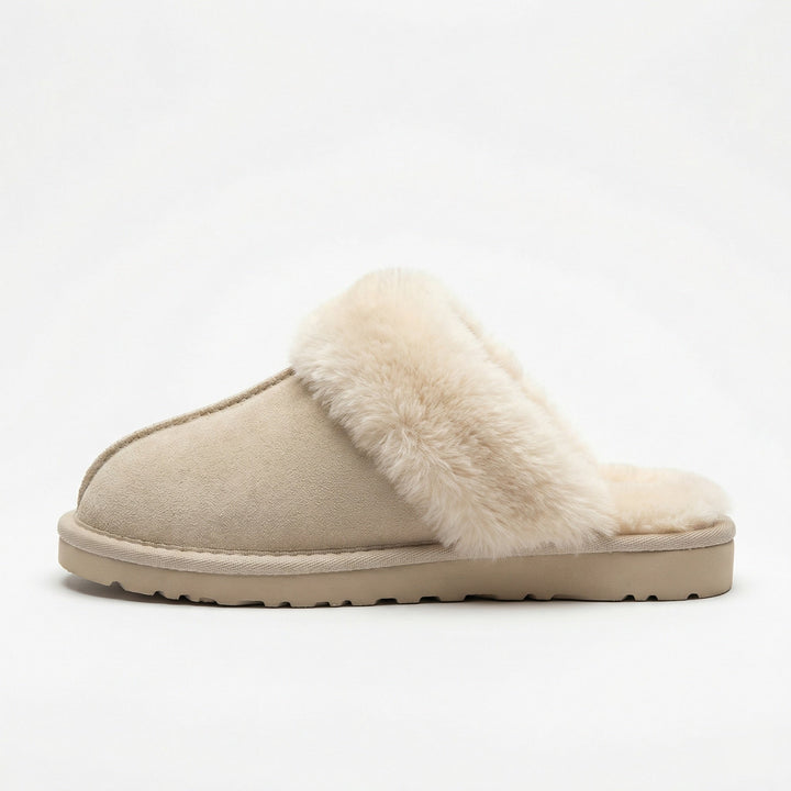 Clogs - Damen Retro Wildleder Slip-On Mule Drune