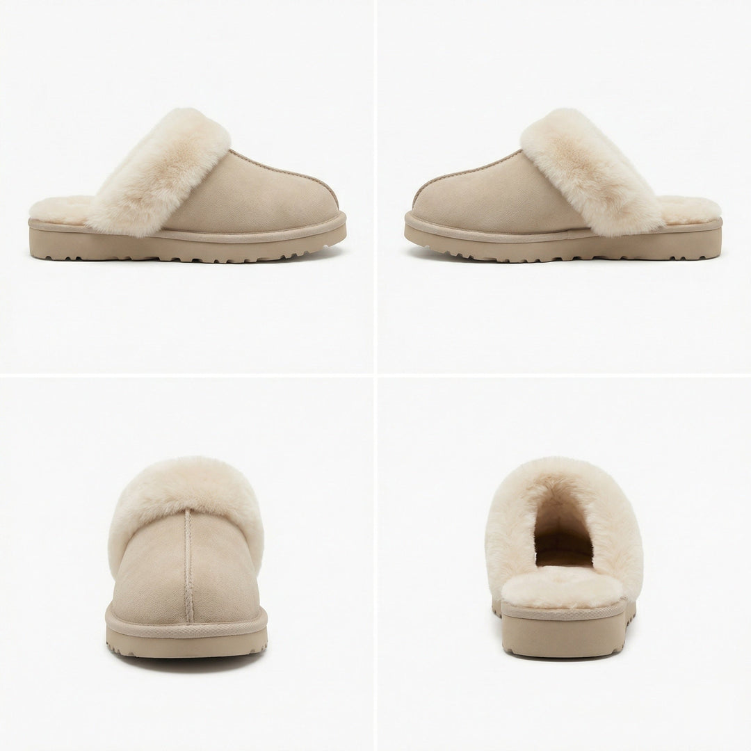 Clogs - Damen Retro Wildleder Slip-On Mule Drune