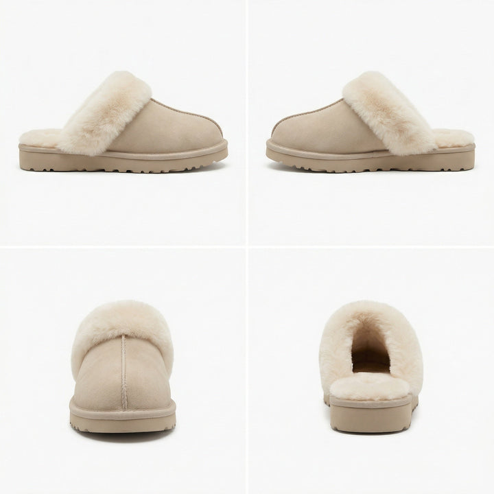 Clogs - Damen Retro Wildleder Slip-On Mule Drune