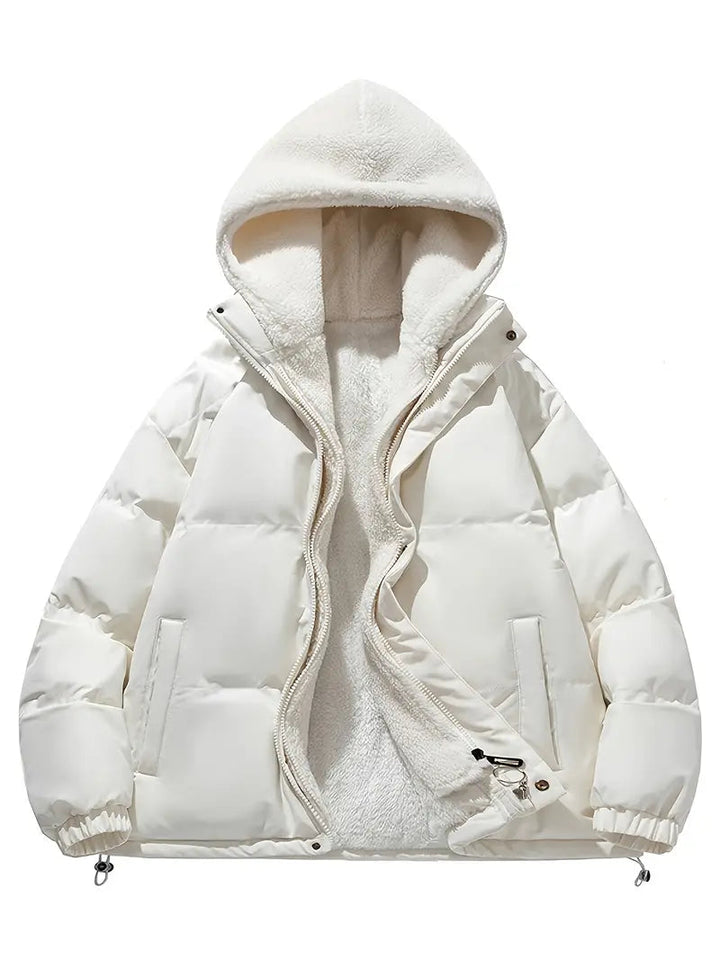 Drune | Damen Winterpuffjacke mit Warmem Sherpafutter und Kapuze