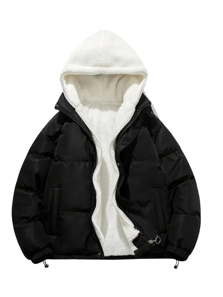 Drune | Damen Winterpuffjacke mit Warmem Sherpafutter und Kapuze