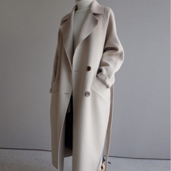 Drune | Trenchcoat Langer Übergröße Wollmantel für Damen